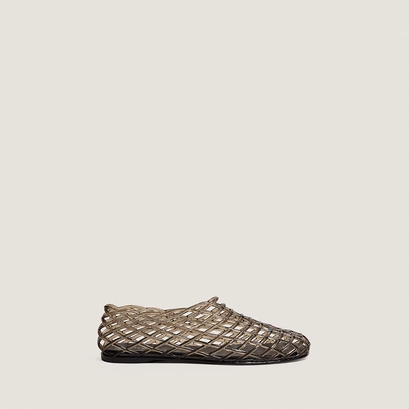 Ballerines montantes ajourées gris