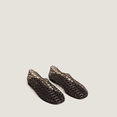 Ballerines montantes ajourées gris